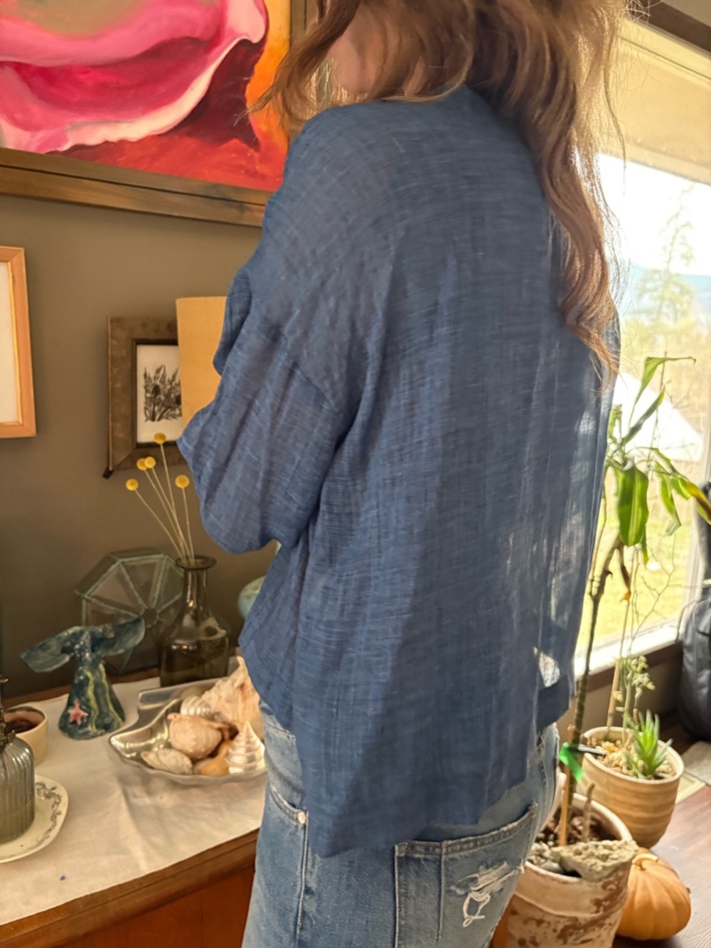 Jizzo Linen/Silk Slow Made Japanese Minimalist Top L